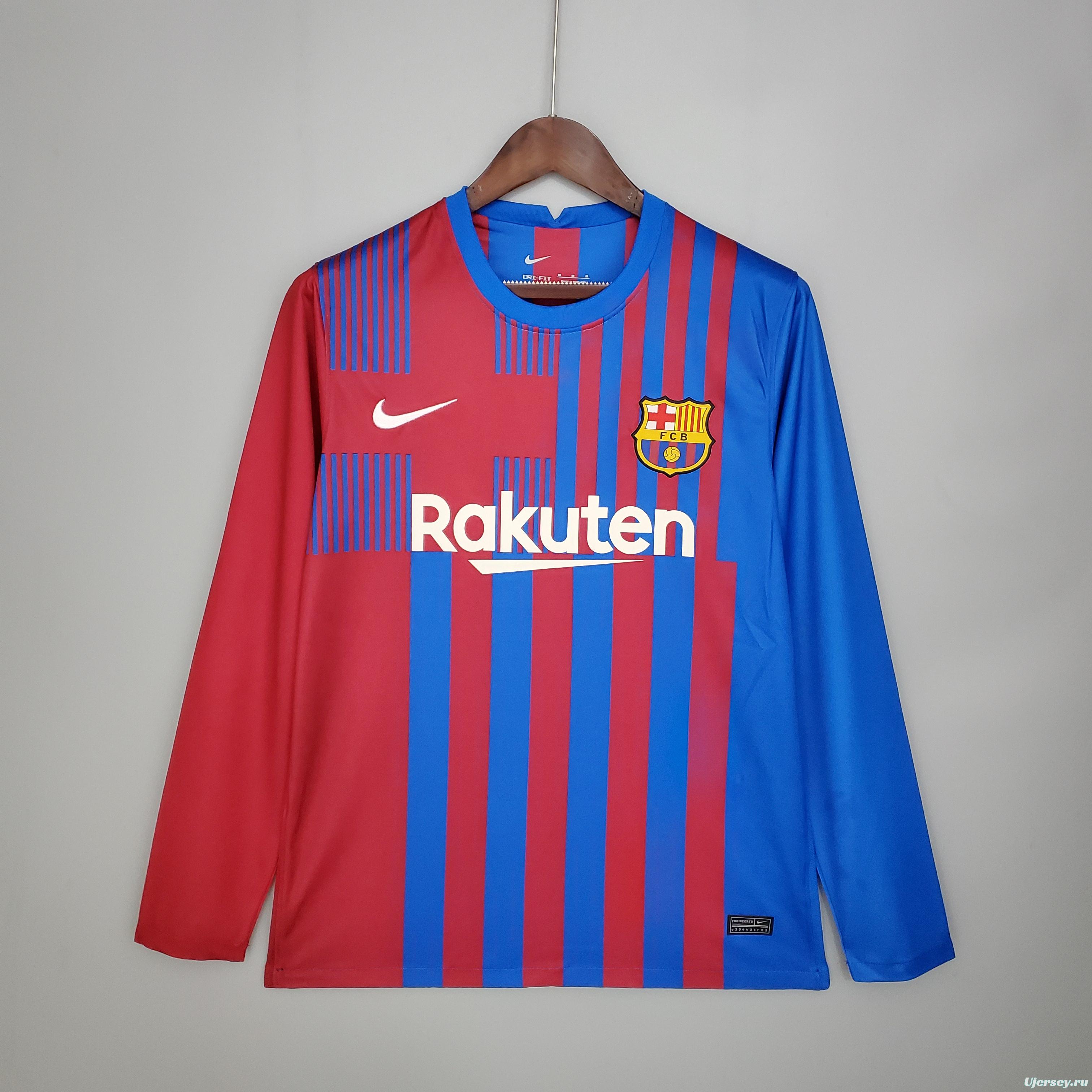 21/22 Long sleeve Barcelona home Soccer Jersey