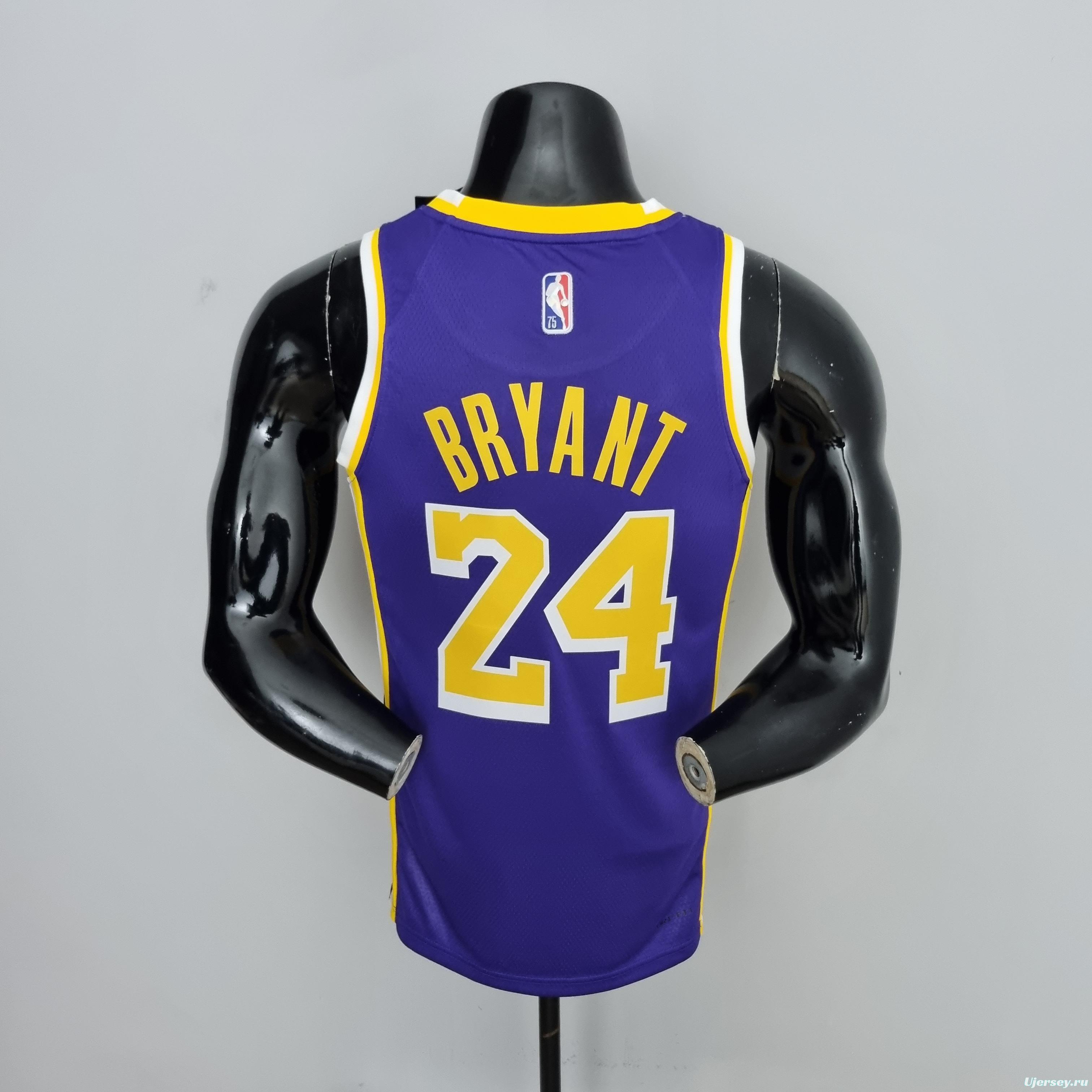 75th Anniversary BRYANT#24 Los Angeles Lakers Jordan Purple NBA Jersey