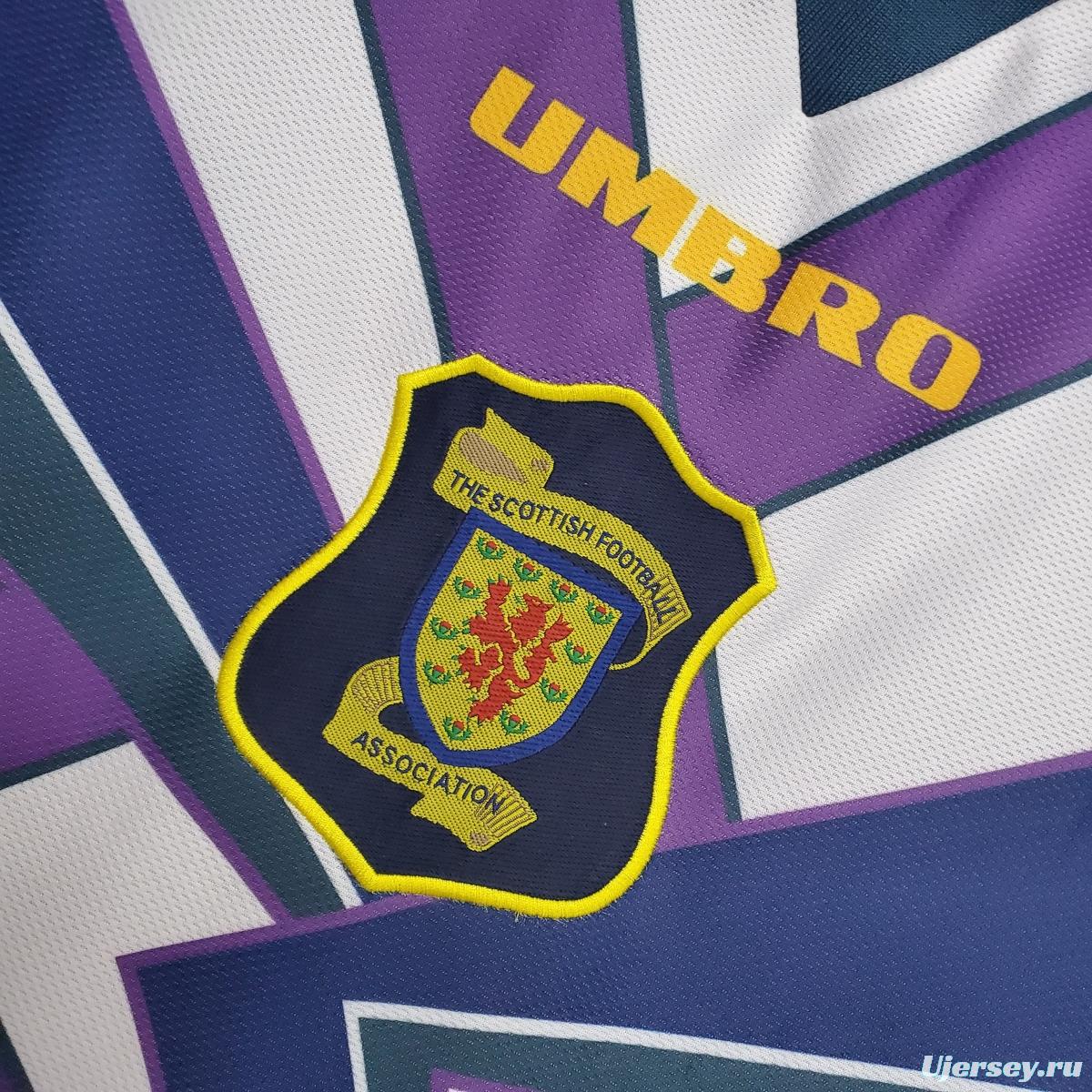 Retro Scotland 94/96 White Soccer Jersey