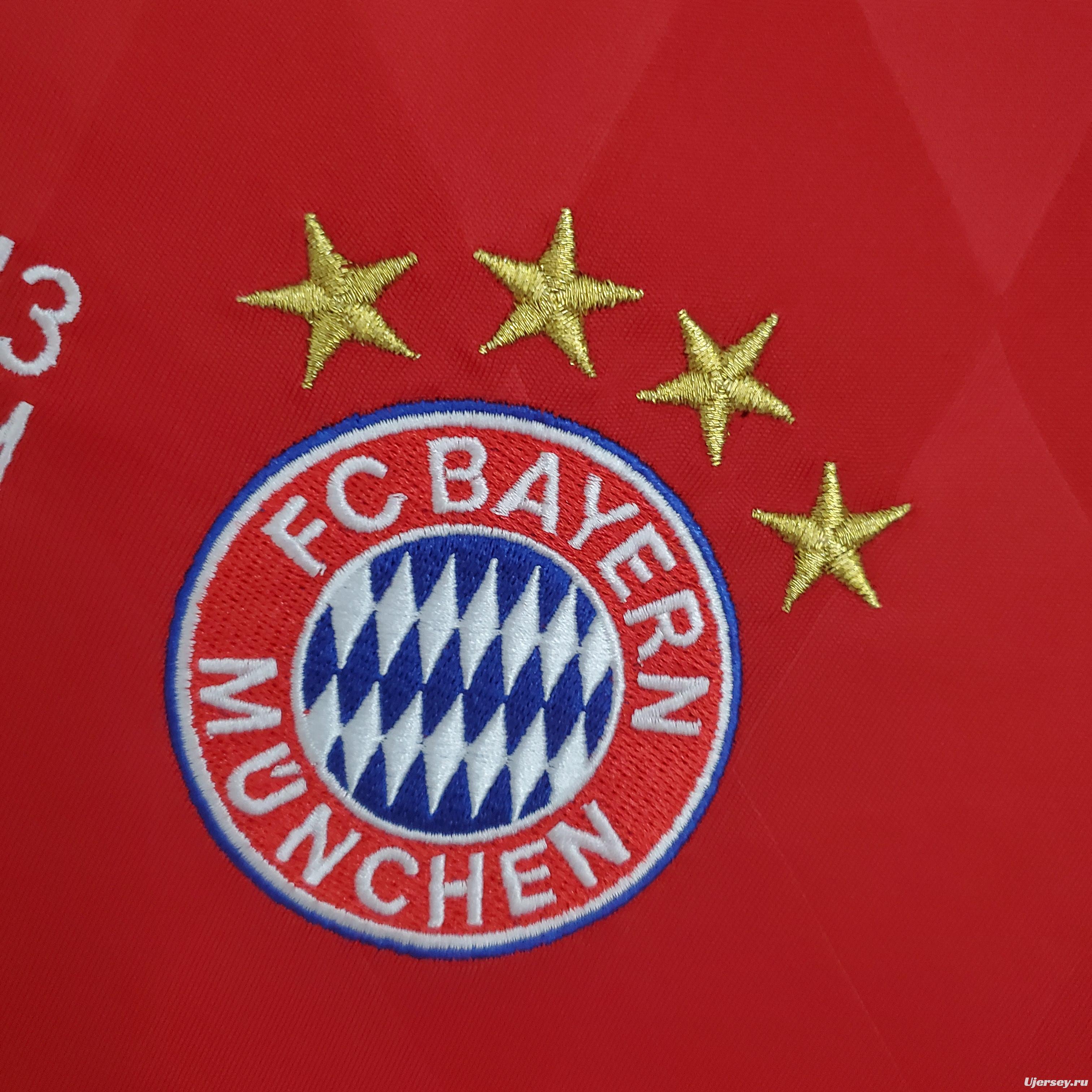 Retro long sleeve Bayern Munich 12/13 Champions League home Soccer Jersey