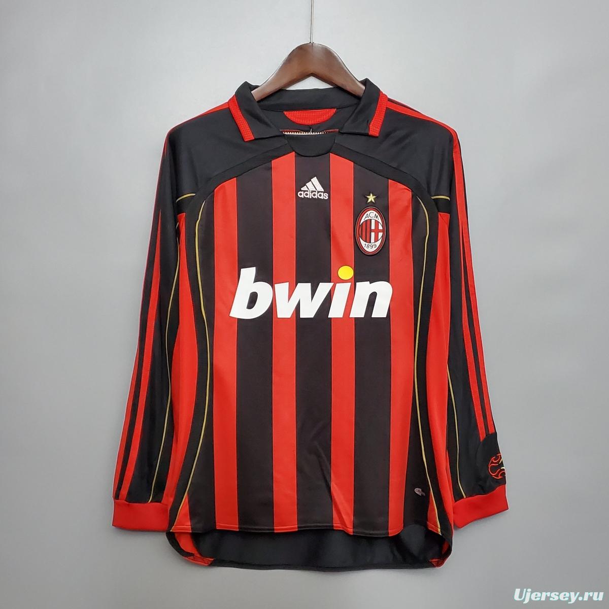 Retro 06/07 AC Milan Long sleeve home Soccer Jersey