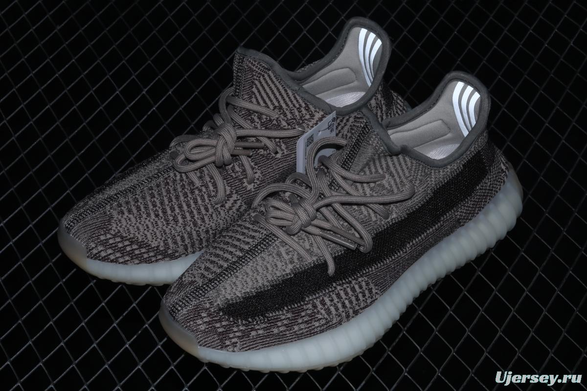 Adidas Yeezy Boost 350V2 Cinder FZ1267 Darth Coconut 350 second generation hollowed-out side coal ash permeable taillights