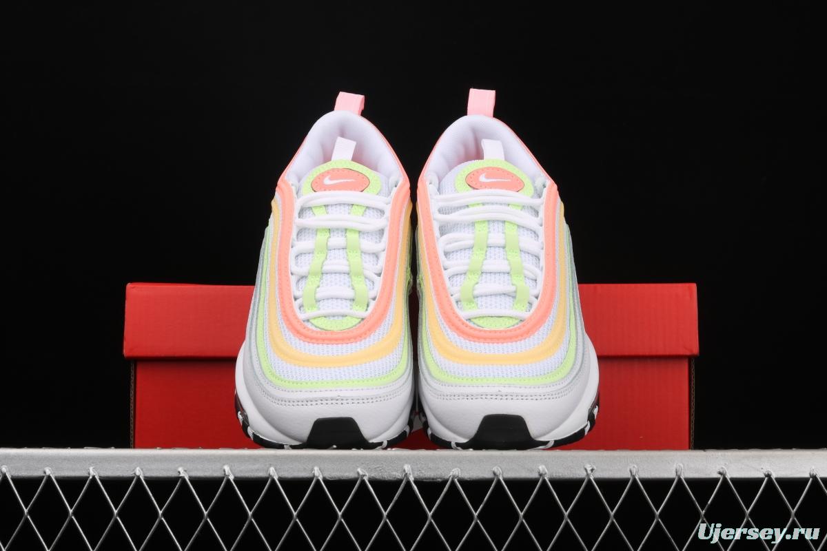 NIKE Air Max 97 ESS White Melon Orange Color bullet Air cushion running shoes CZ6087-100