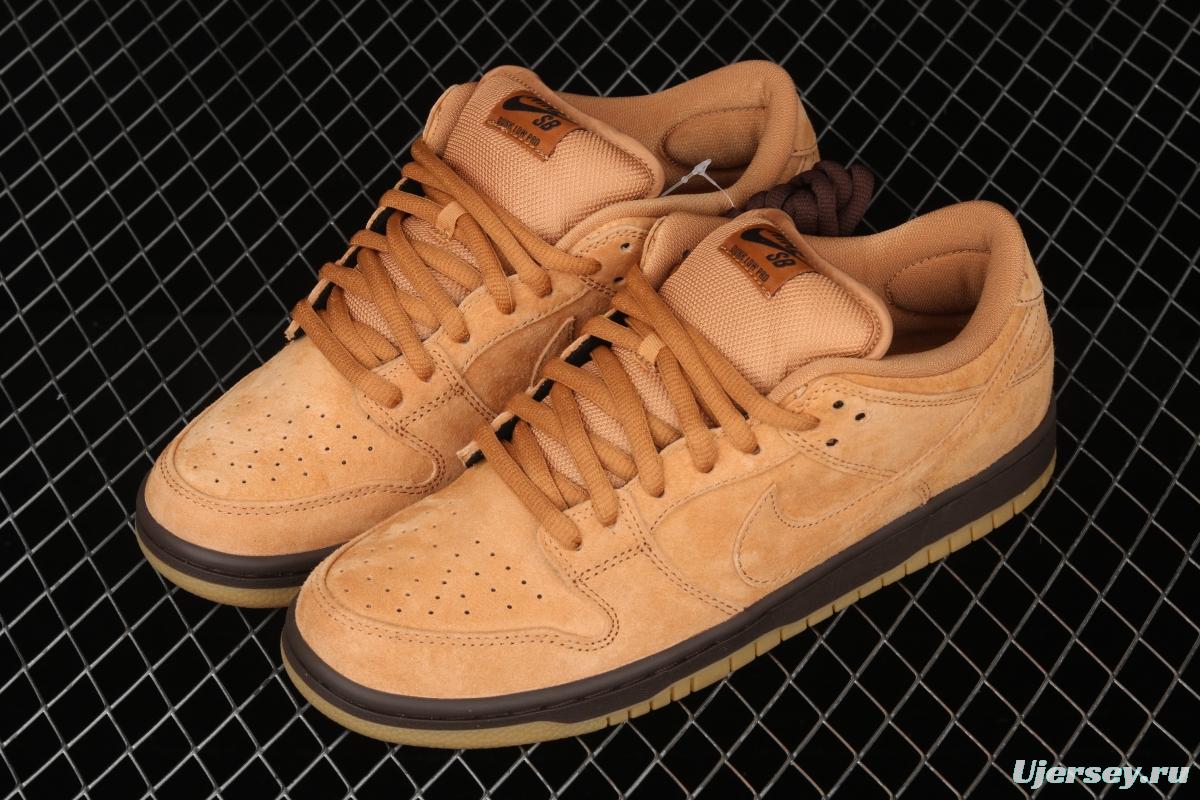 NIKE SB DUNK Low Pro wheat color deciduous yellow low-side sports skateboard shoes BQ6817-204