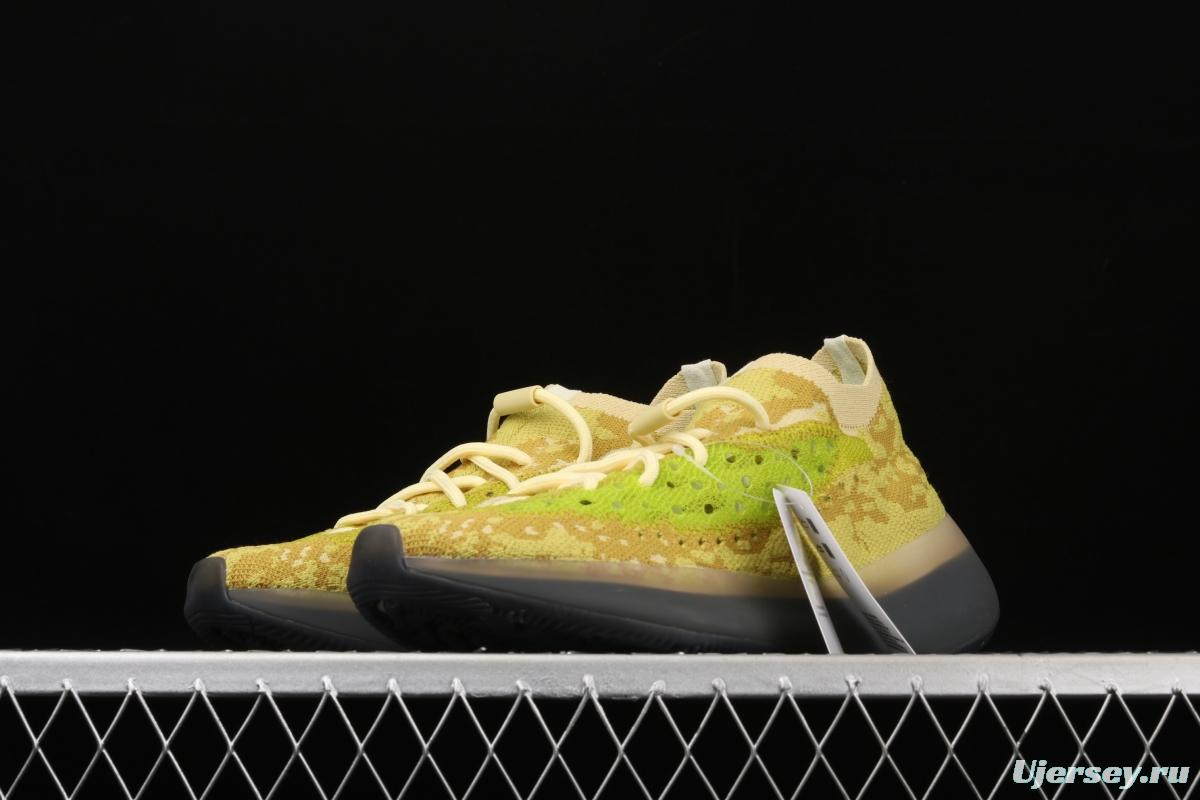 Adidas Yeezy Boost 380 Hylte Glow FZ4990 Kanye jointly limited coconut 380 fluorescent yellow luminous running shoes