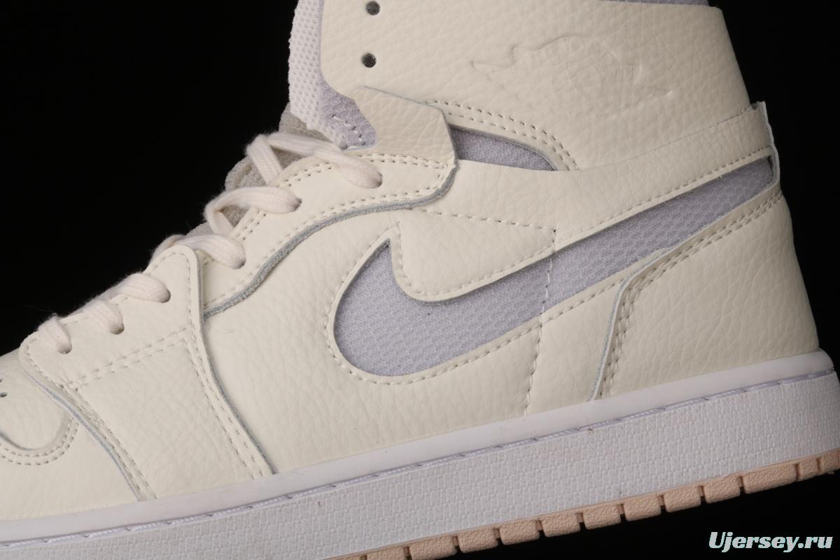 Air Jordan 1 Zoom Air CMFT Pearl White High Top Basketball shoes CT0979-107