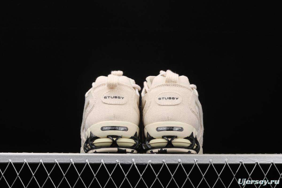 Stussy x NIKE Air Zoom Spiridon Caged 2 Spieli prison East cage 2 generation milky white linen black cloth CQ5486-200