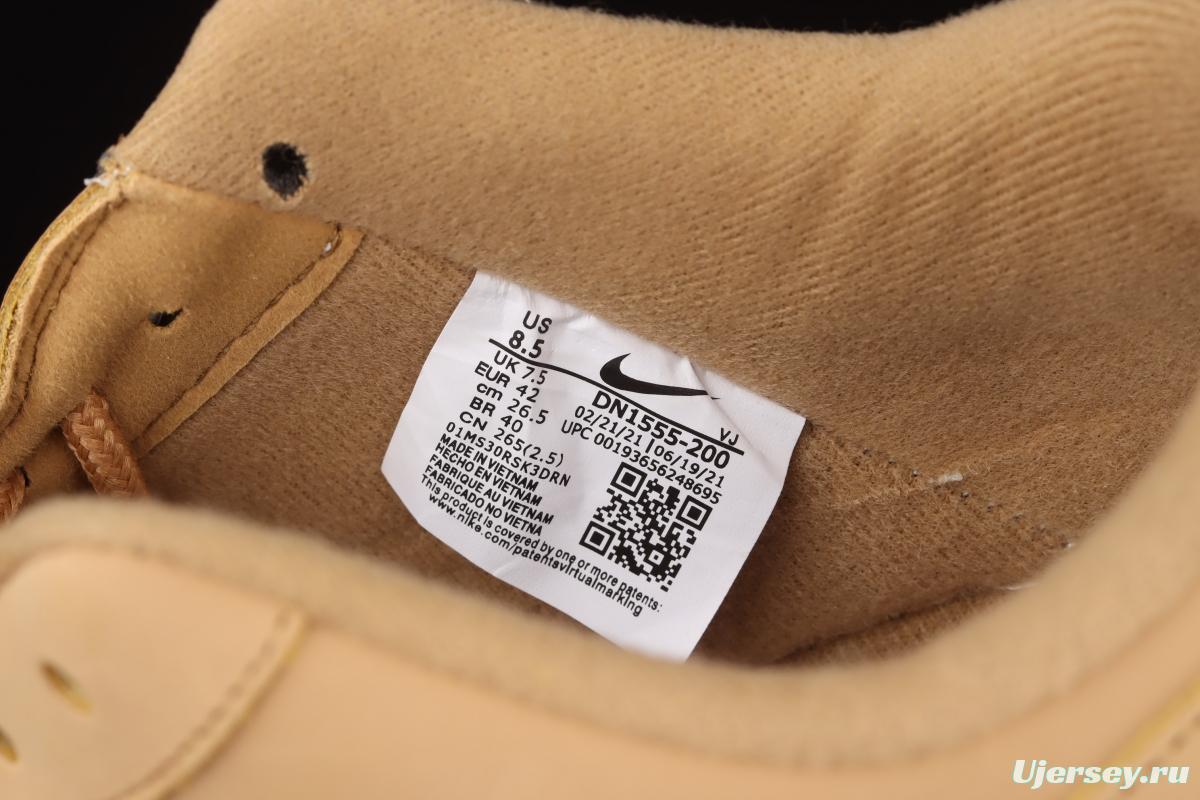 Supreme x NIKE Air Force 1 Low AF1 co-branded wheat color low-top casual board shoes DN1555-200