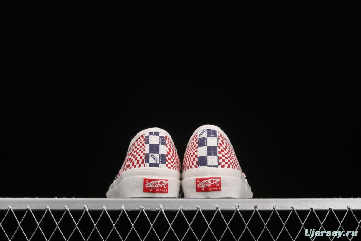 Vans Vault OG Authentic Lx high-end branch line impact color checkerboard retro low-side canvas skateboard shoes VN0A4BV91XR