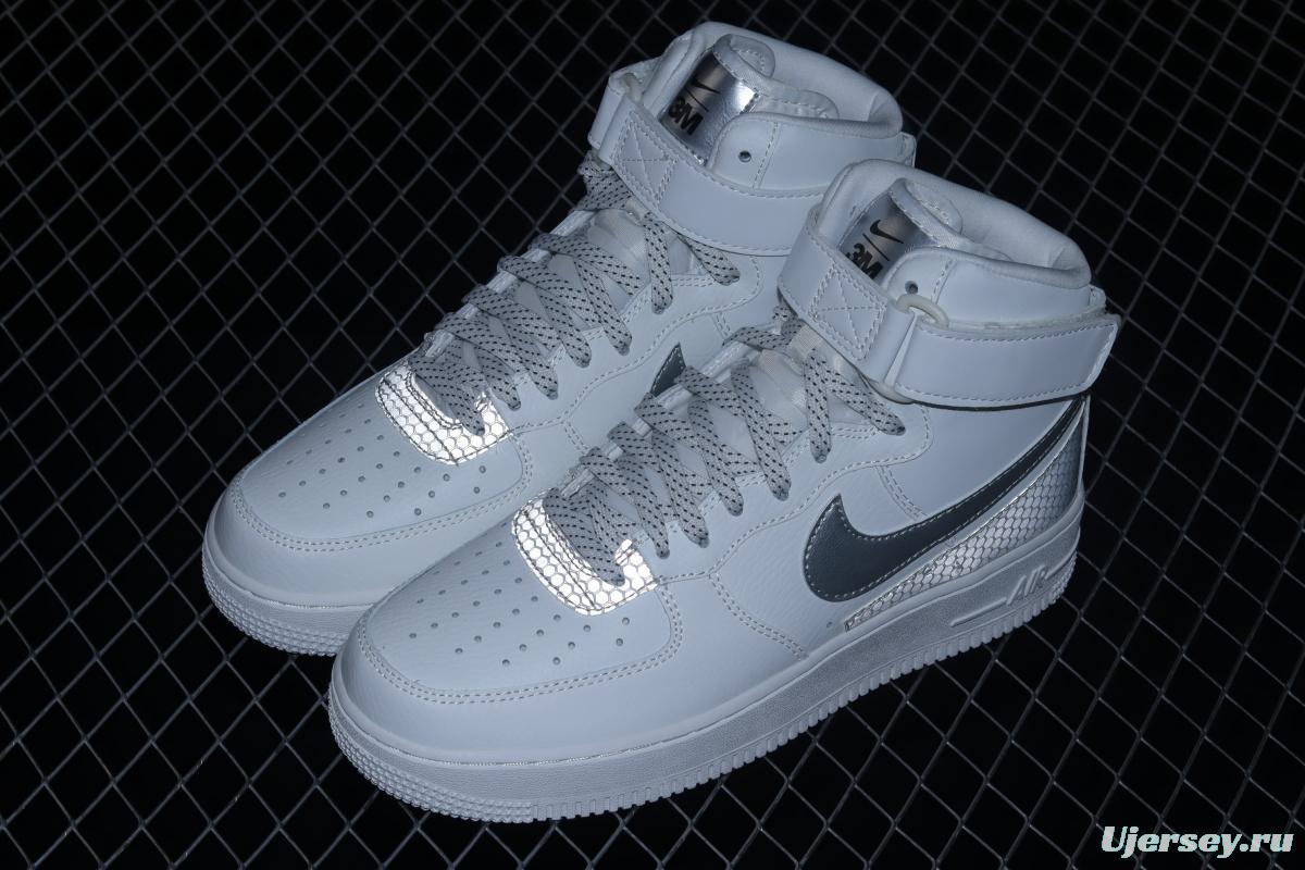 NIKE Air Force 1 High'07 Lv8 3M NBA co-named 3M reflective high-top casual board shoes CU4159-100