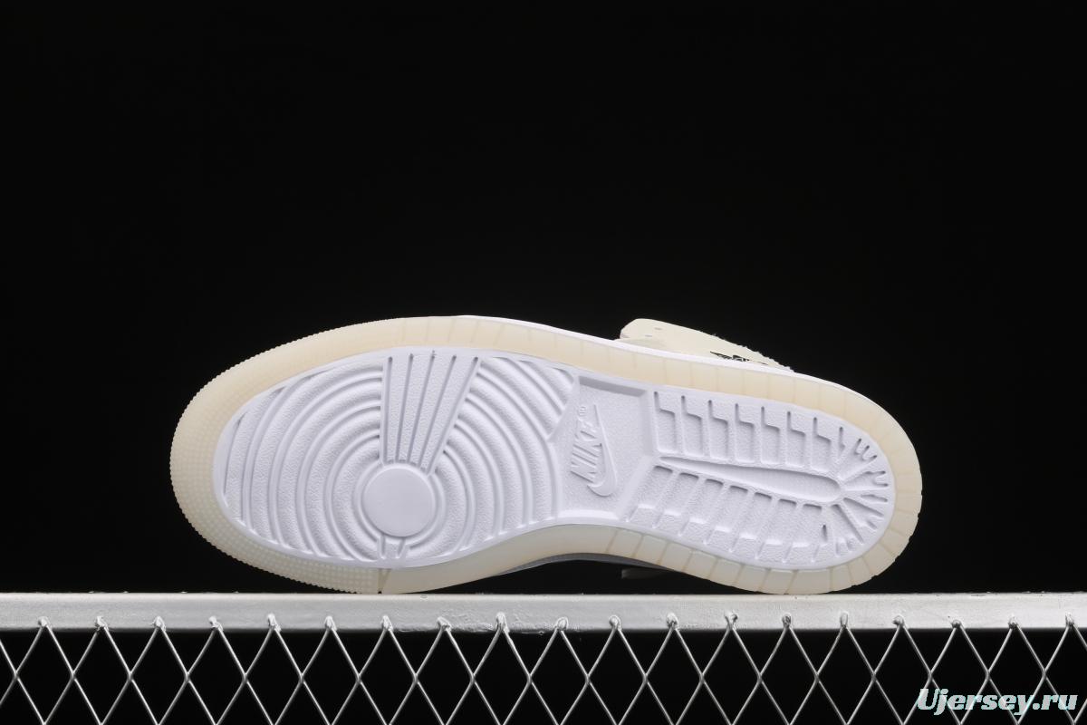 Air Jordan 1 Zoom Air CMFT Pearl White High Top Basketball shoes CT0979-002