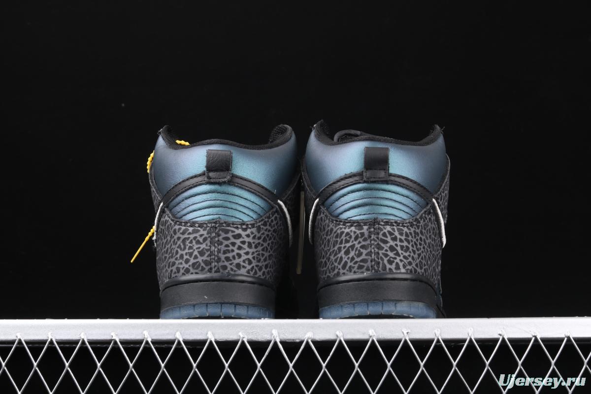 NIKE SB DUNK High x Black Sheep chameleon skateboard shoes BQ6827-001