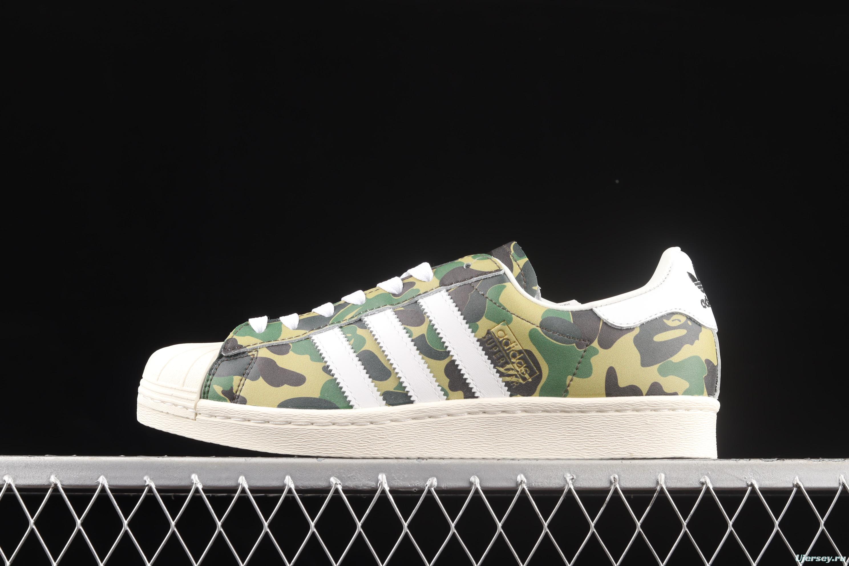 BAPE x Adidas Superstar 80s GZ8981 Darth ape-man co-named shell full head casual board shoes