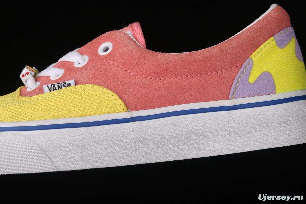 Vans Era SpongeBob theme animation joint series pie star mandarin duck pink yellow low-top casual board shoes VN0A54F19ES