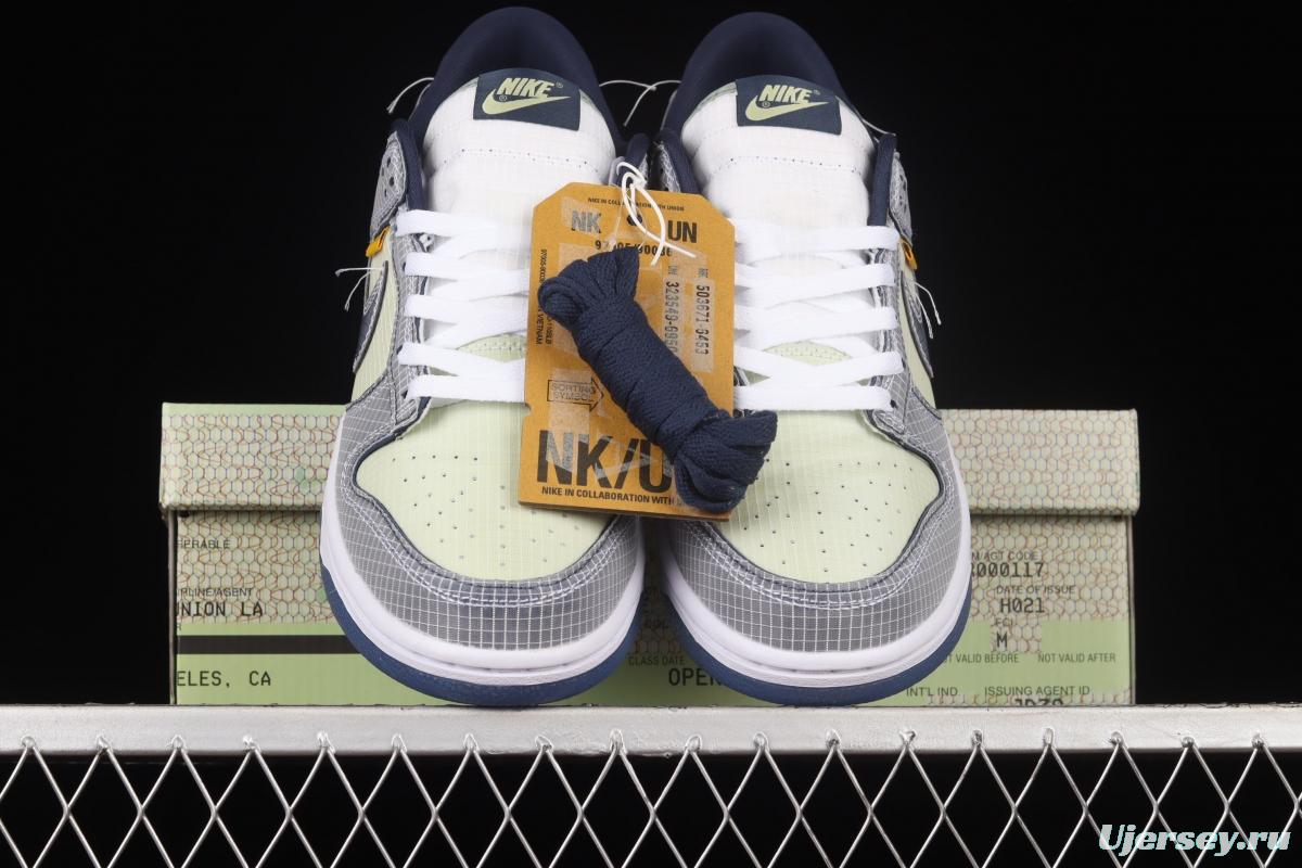 Unlon x NIKE SB DUNK Low co-branded dark blue and green SB buckled backboard fashion casual sneakers DJ9649-401