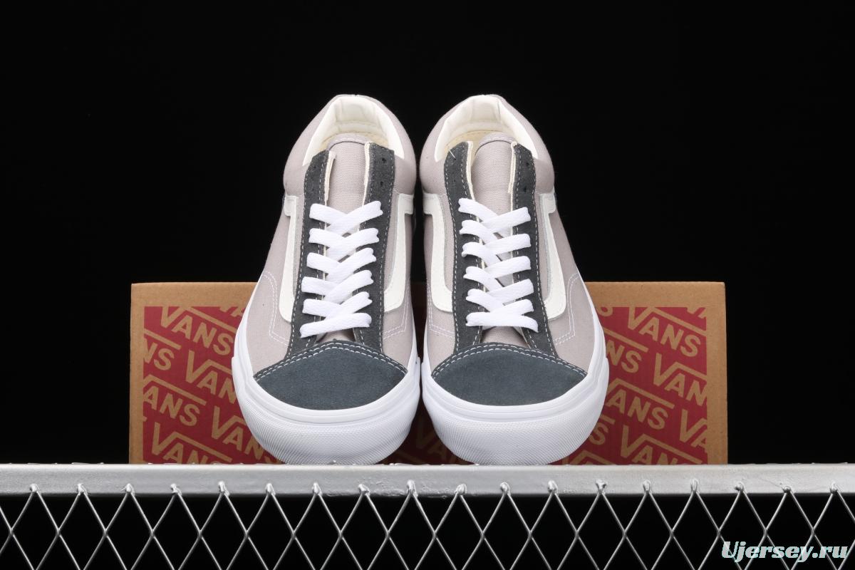 Vans Style 36 PEACEMINUSONE khaki blue and white stripe small head and low edge impact color canvas shoes VN0A4BVEN8K