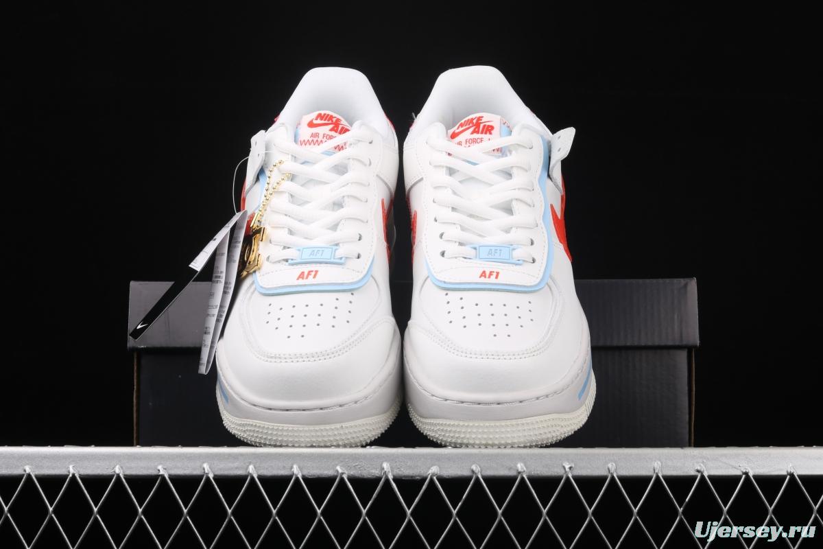 NIKE Air Force 1 ShAdidasow light weight heightened low-top board shoes CQ9503-100
