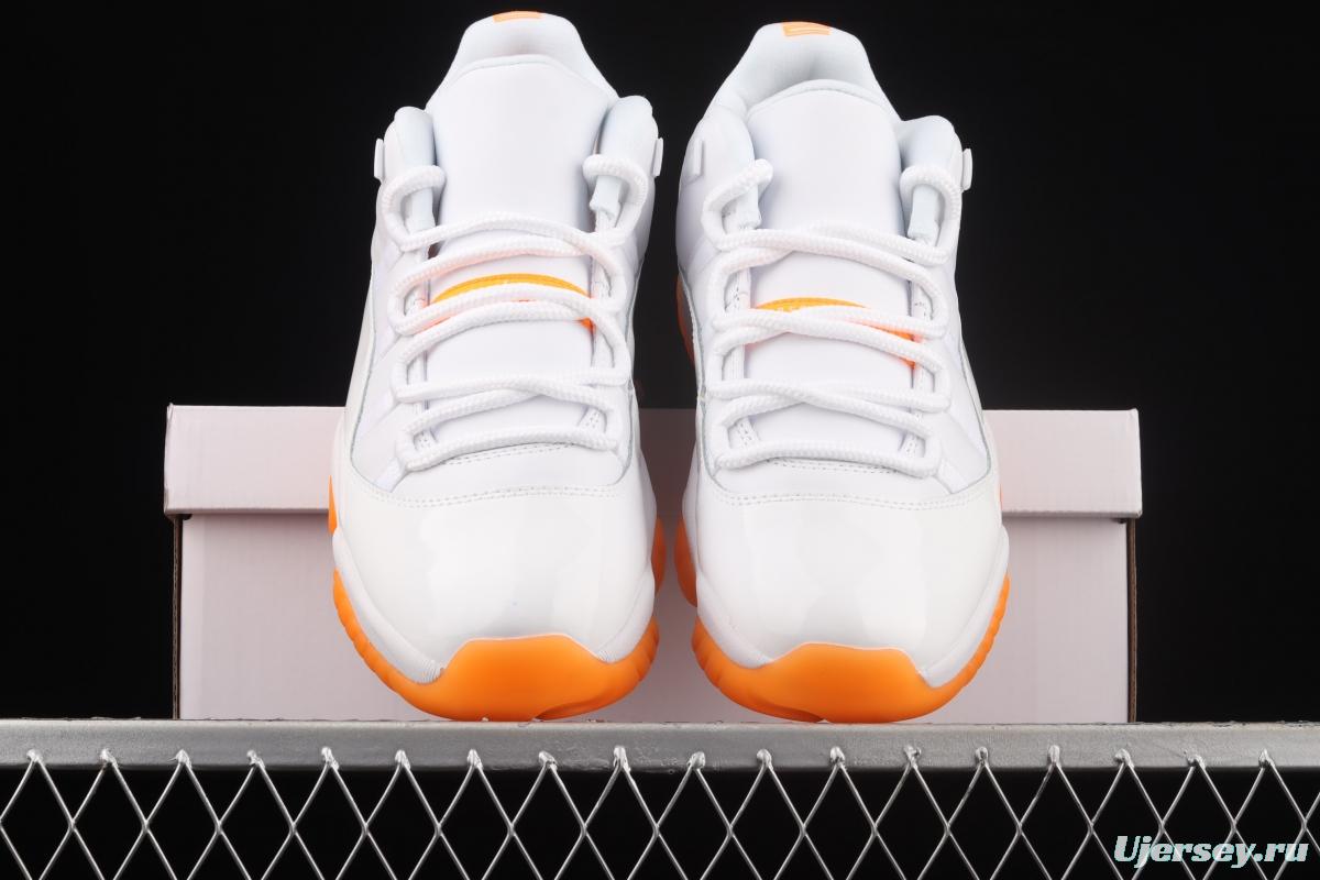 Air Jordan 11 Bright Citus 11 White Orange low Top Basketball shoes head layer True carbon AH7860-139