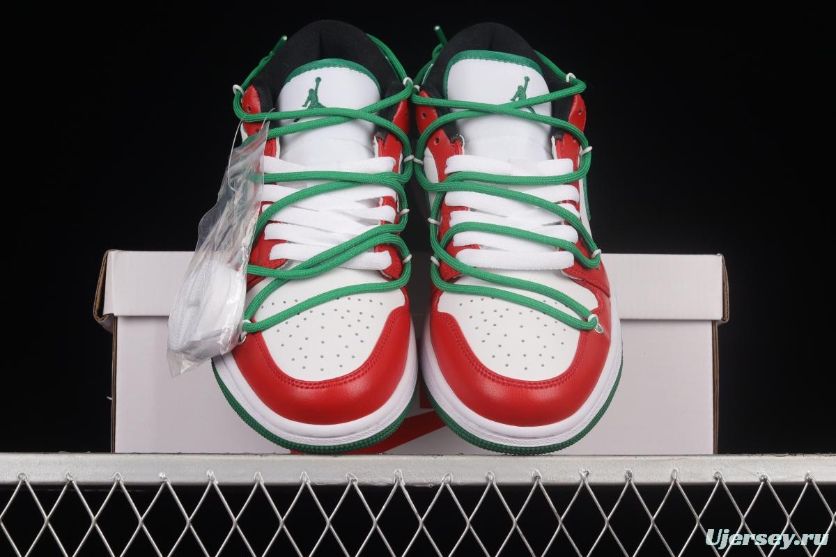 Air Jordan 1 Low Christmas Theme Custom Edition Sports Culture Basketball Shoes 553558-129