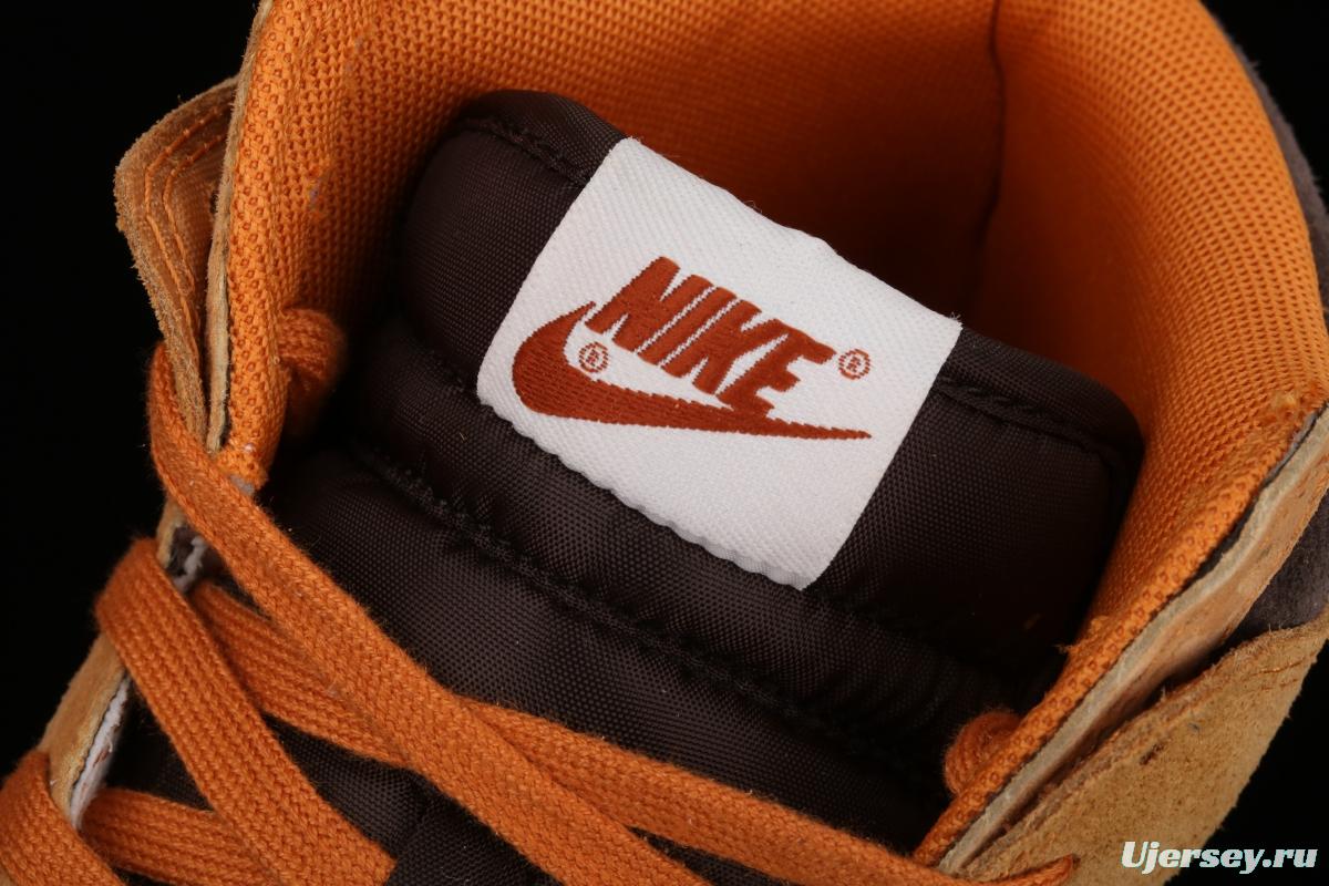 NIKE SB DUNK Hight Dark Russet dirty orange high-top leisure sports skateboard shoes DD1401-200