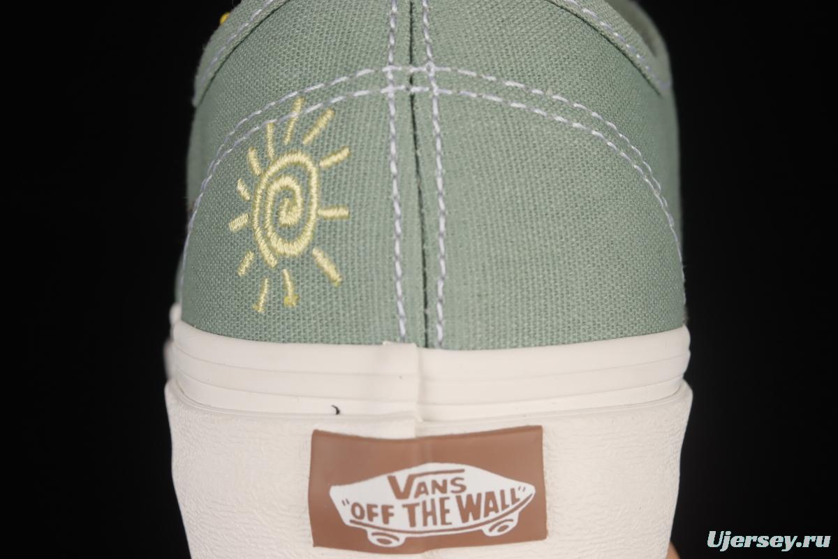 Vans Authentic Grey Green Fun Embroidered Pattern Low-Top Sneakers Sneakers VN0A5KRDAST