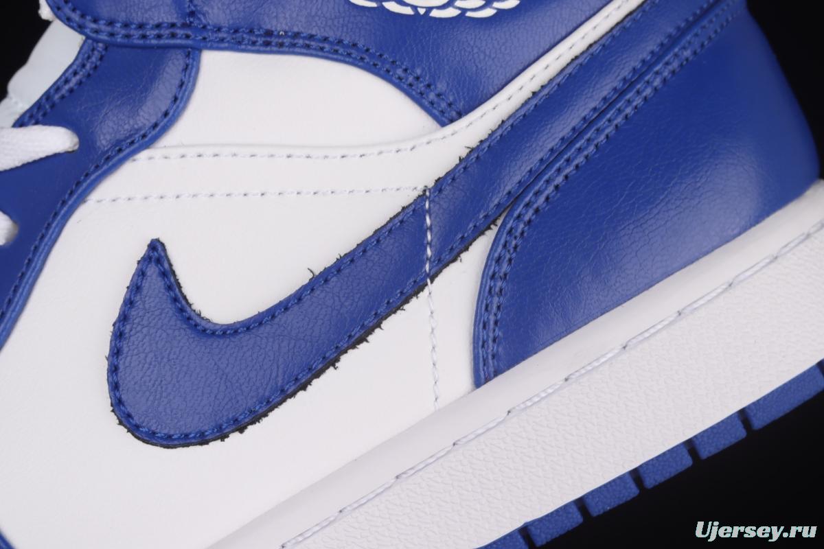 Air Jordan 1 Mid blue Zhongbang basketball shoes BQ6472-104