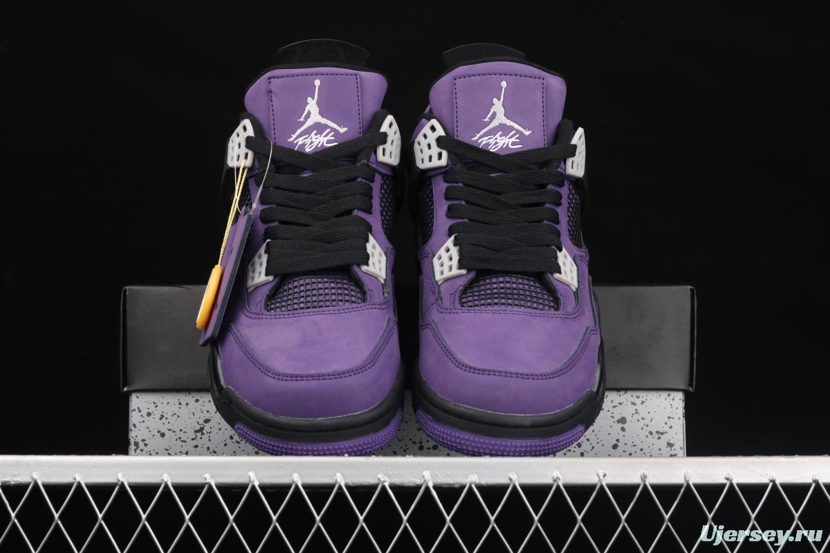 Air Jordan 4 Retro suede black purple 308497-408