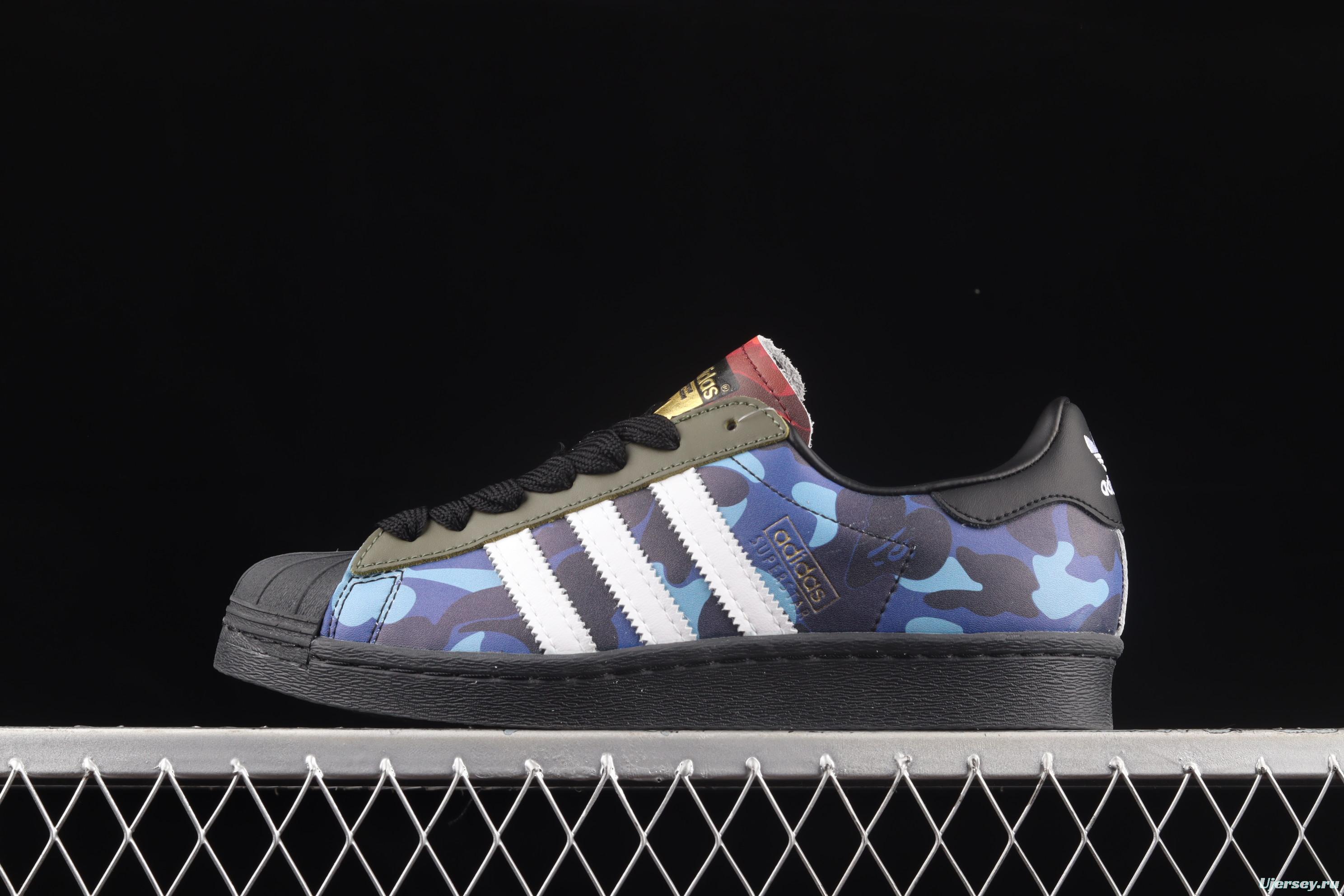 BAPE x Adidas Superstar 80s GZ8982 Darth ape-man co-named shell full head casual board shoes