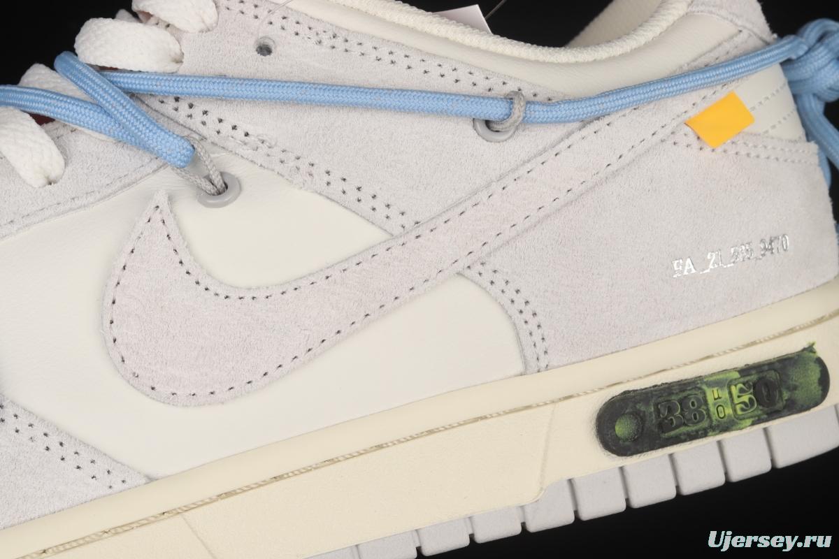 OFF-White x NIKE DUNK Low OW suede SB buckle rebound fashion casual board shoes DJ0950-113