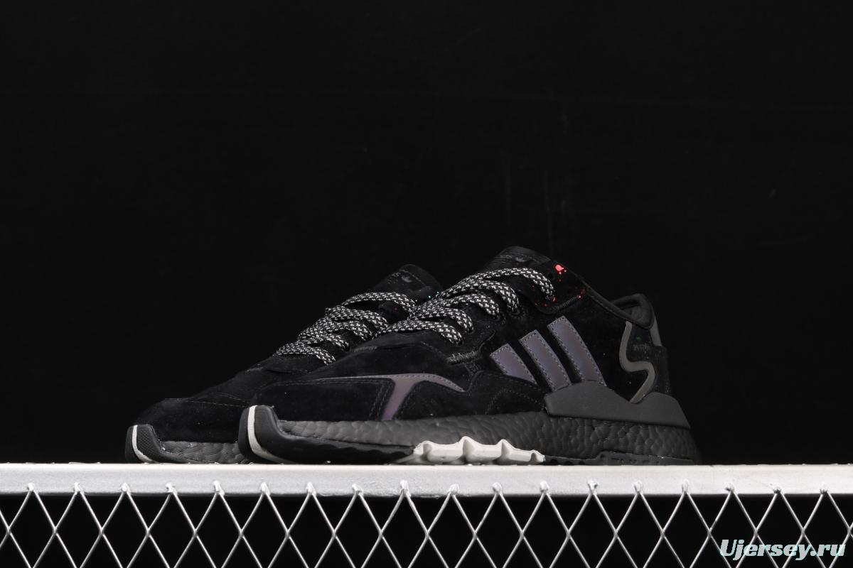 Adidas Nite Jogger 2019 Boost EG7666 suede stitching 3M reflective vintage running shoes