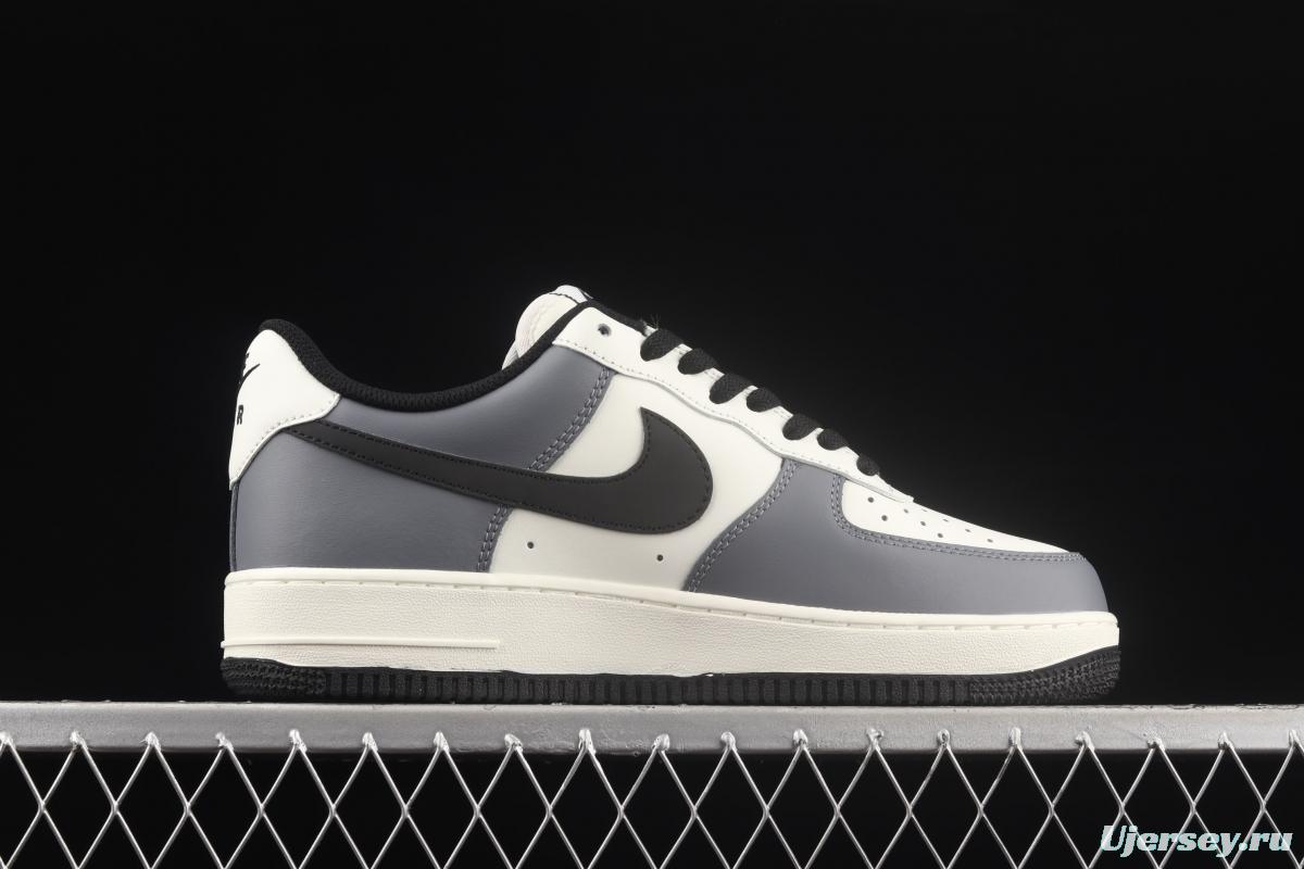 NIKE Air Force 1x07 Low rice white carbon gray black low-top casual board shoes DD3063-608