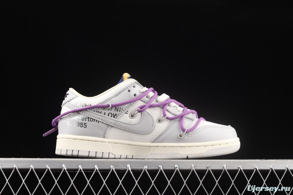 OFF-White x NIKE DUNK Low OW gray SB buckle rebound fashion casual board shoes DM1602-107