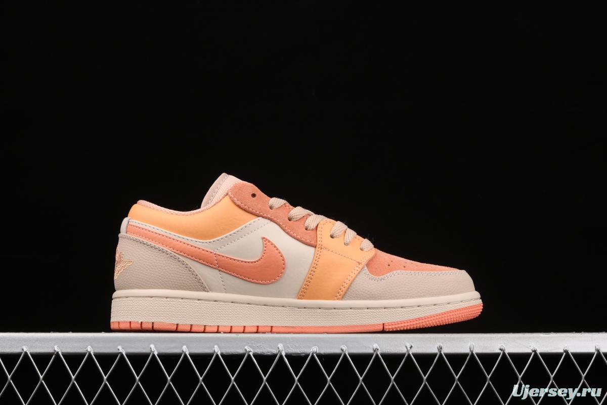 Air Jordan 1 Low orange powder splicing low-side all-purpose leisure sports board shoes DH4271-800