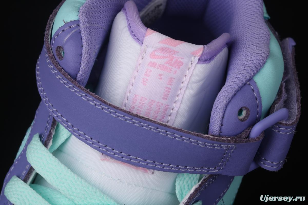 NIKE Air Force 1 Mid sells blue and purple color Zhongbang leisure board shoes CV3039-107overseas