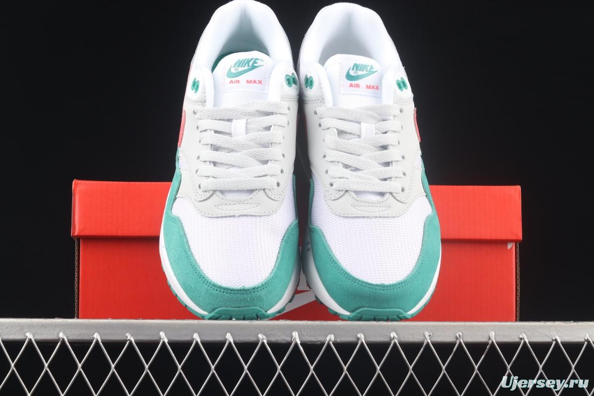 NIKE Air Max 1 gray-white and green half-palm air cushion retro running shoes AH8145-106