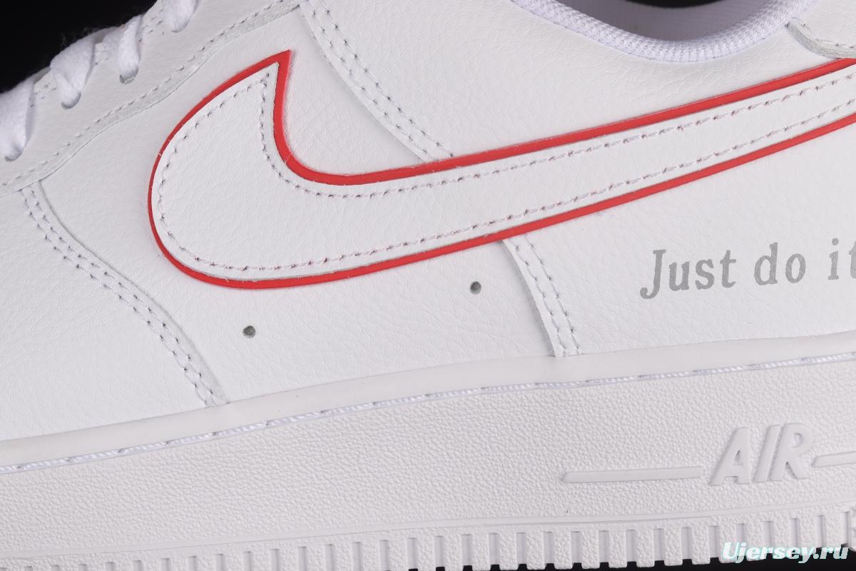 NIKE Air Force 1'07 Low White Red Low Top Sports Casual Sneakers DQ0791-100