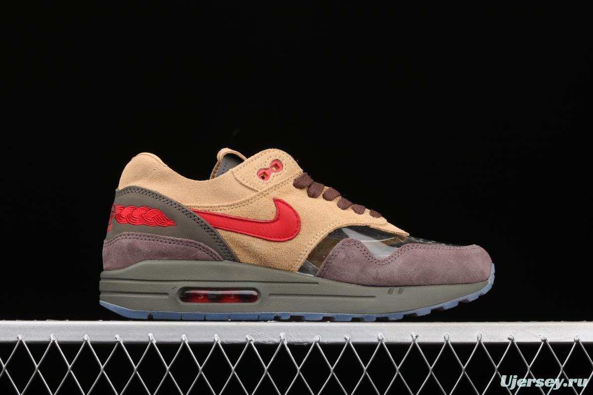 Clot x NIKE Air Max 1 Tea Leaf Brown joint style retro casual running shoes DD1870-200