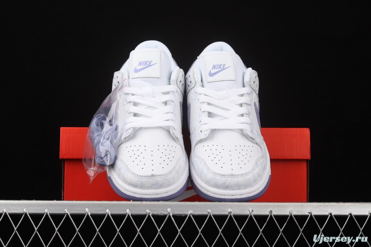 NIKE SB DUNK Low Prm white light purple color SB buckle rebound fashion leisure board shoes DM9467-500