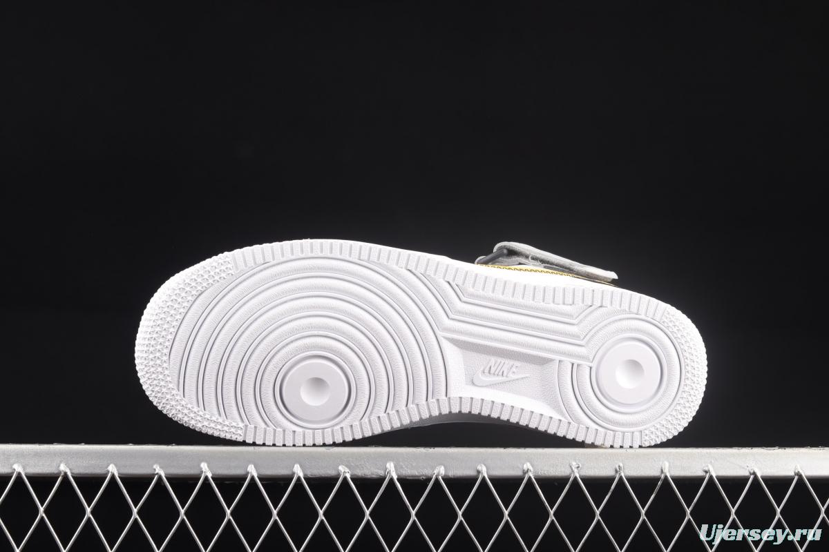 NIKE Air Force 1 Mid Athletic Club white and yellow medium-top casual board shoes DH7451-101