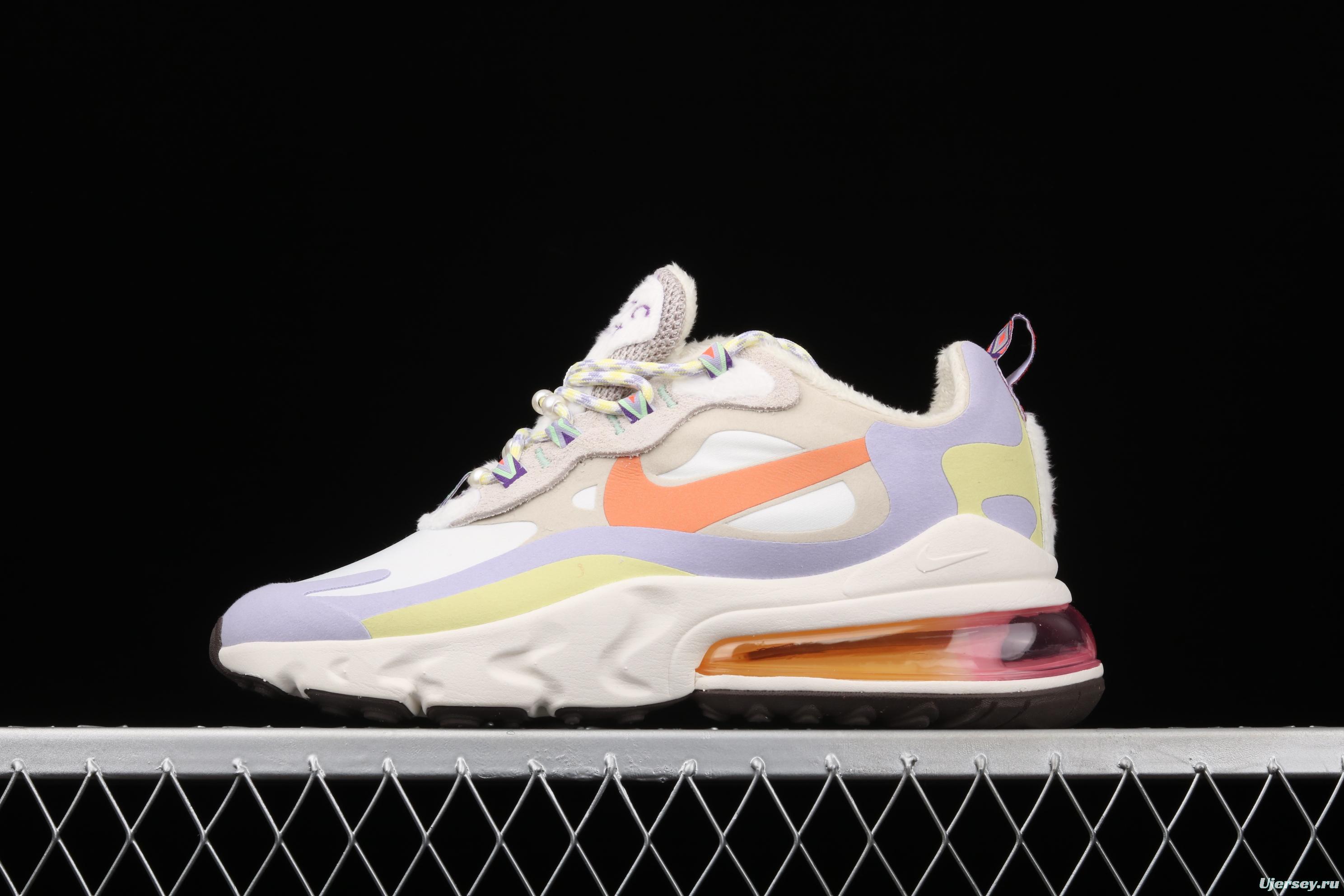 NIKE Air Max 270React new high frequency mesh hollowing out function half-palm air cushion running shoes DC3276-101,