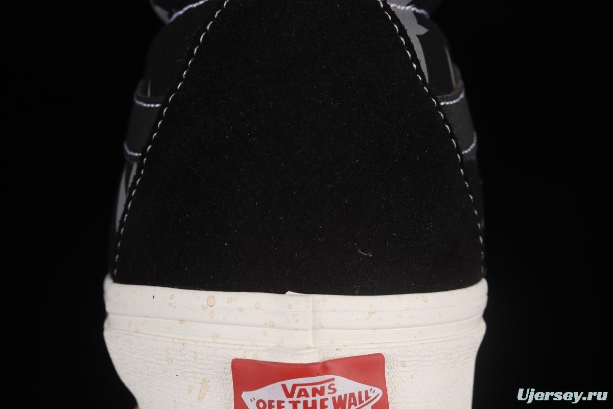 Vans Sk8-Hi Anaheim checkerboard maple leaf print high-top casual shoes VN000D5IB8C
