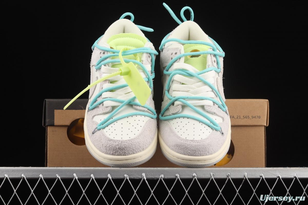 OFF-White x NIKE DUNK Low 12 of 50 OW suede SB buckle rebound fashion casual board shoes DJ0950-106