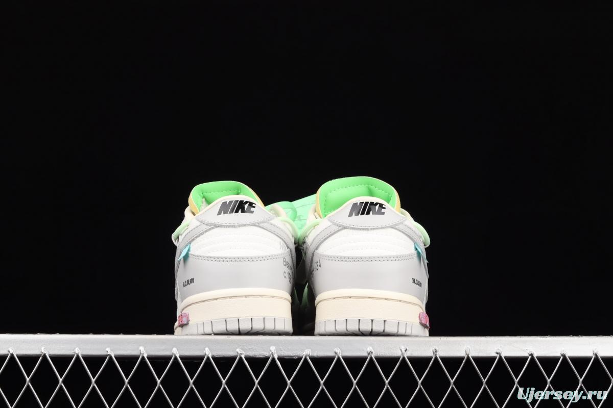 OFF-White x NIKE DUNK Low 04 of 50 OW white gray leisure sports skateboard shoes DM1602-108