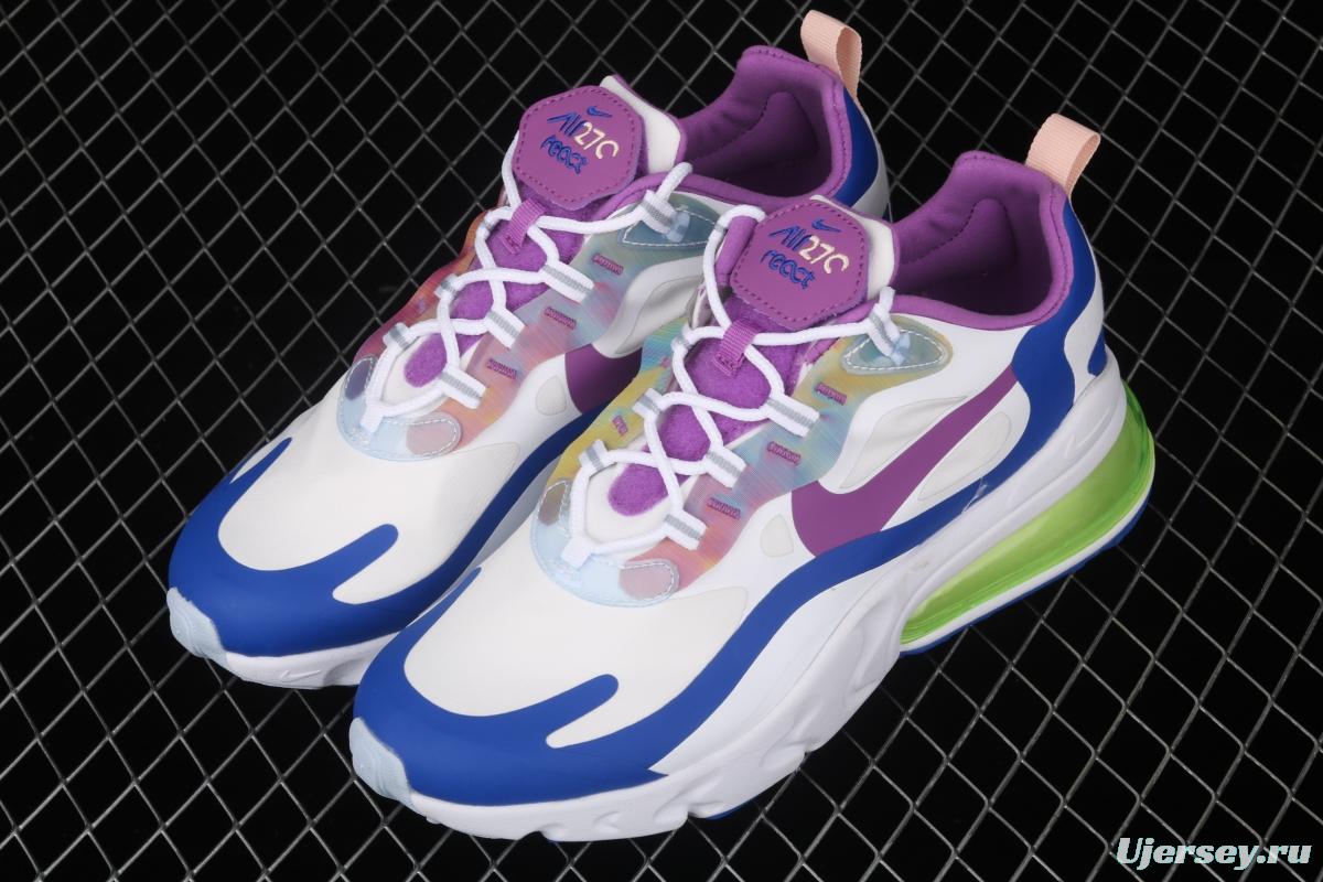 NIKE Air Max 270React new high-frequency mesh hollowing out function half-palm air cushion running shoes CW0630-100