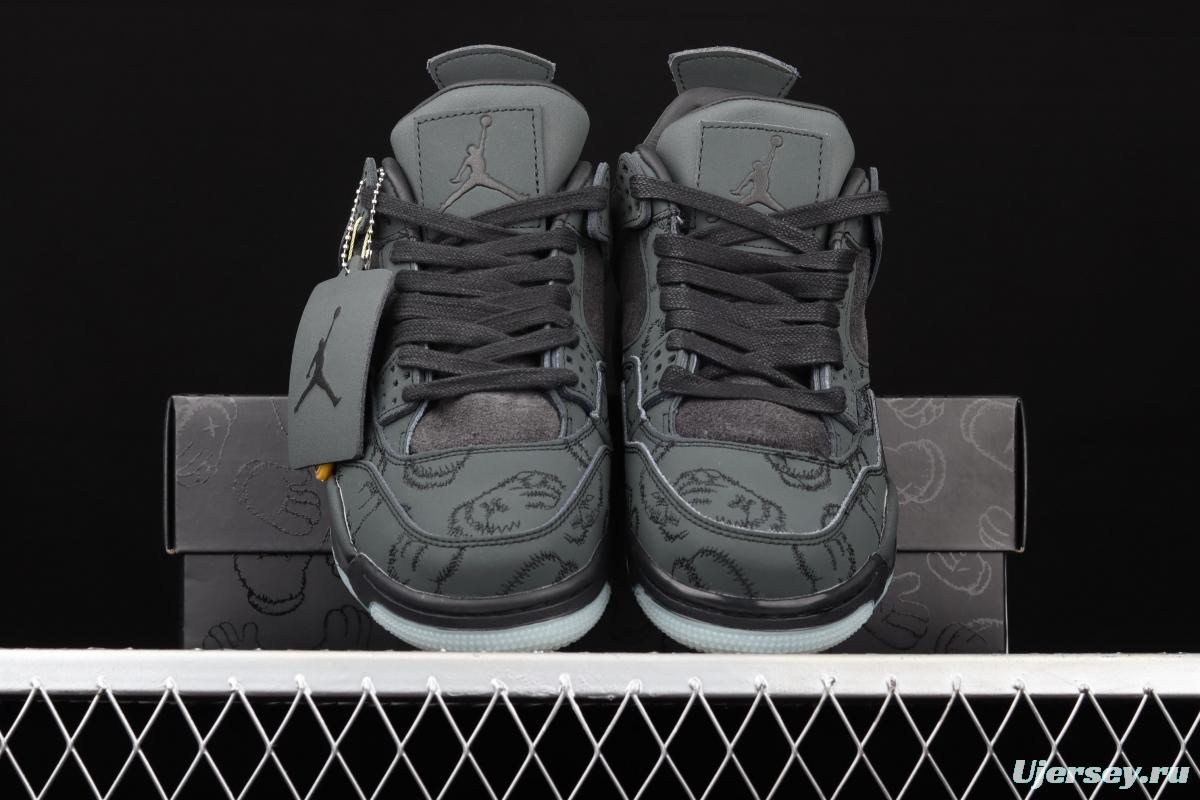 Kaws x Air Jordan 4 Black AJ4 black suede luminous limited edition 930155-001