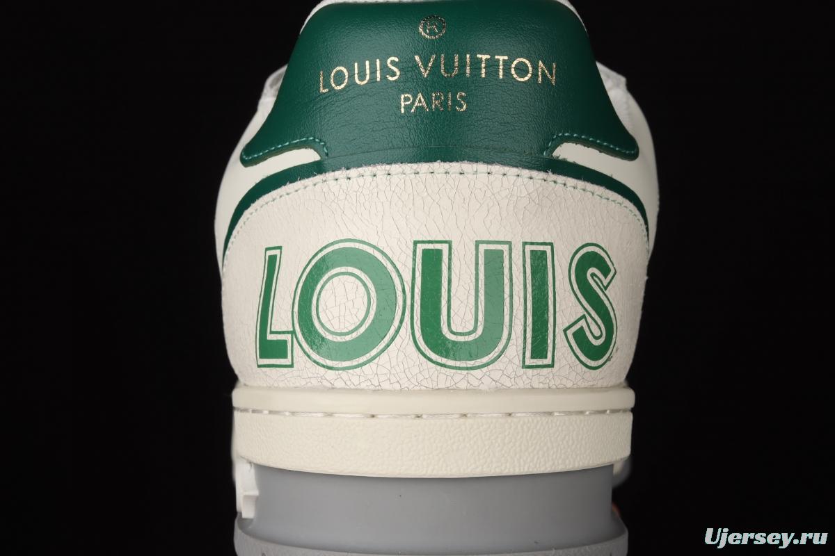 Authentic LV 2021ss early spring fashion catwalk sneakers 410N White Green