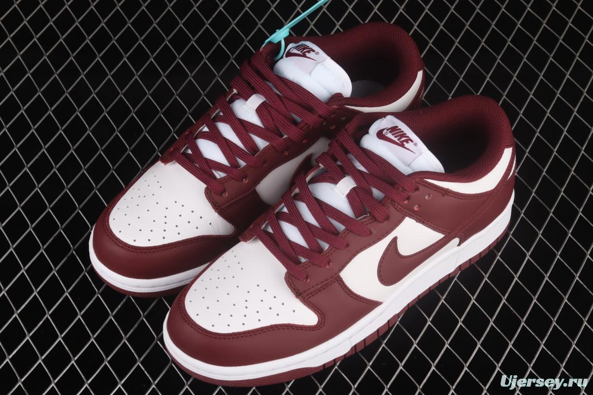 NIKE SB DUNK Low Prm wine red and white color SB buckle rebound fashion leisure board shoes DD1503-108