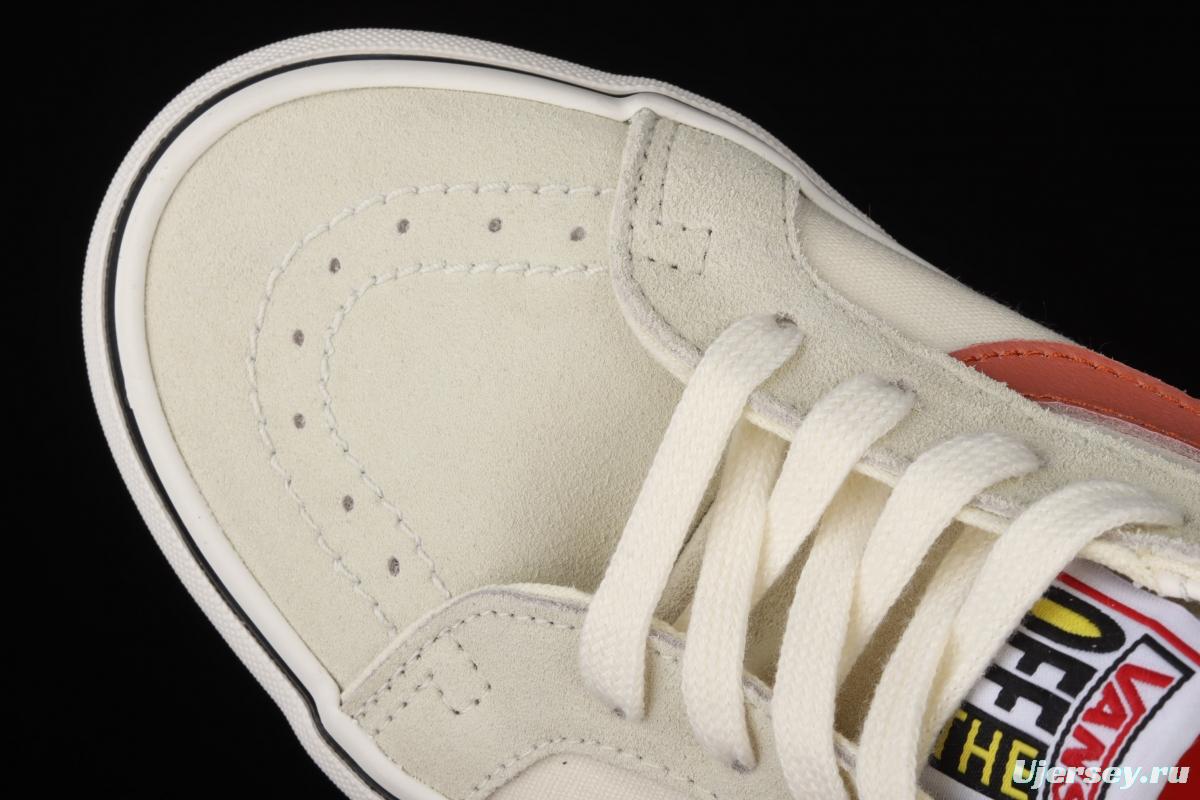 Vans Sk8-Low Reissue S classic rice white orange low-top casual canvas shoes VN0A4UWI4WU