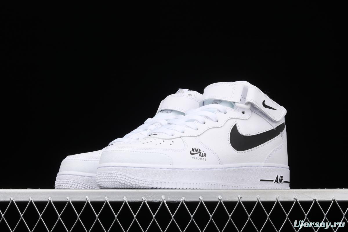 NIKE Air Force 1 Mid Premium ShAdidasow grey all-white side Logo3M reflective board shoes CV3039-108