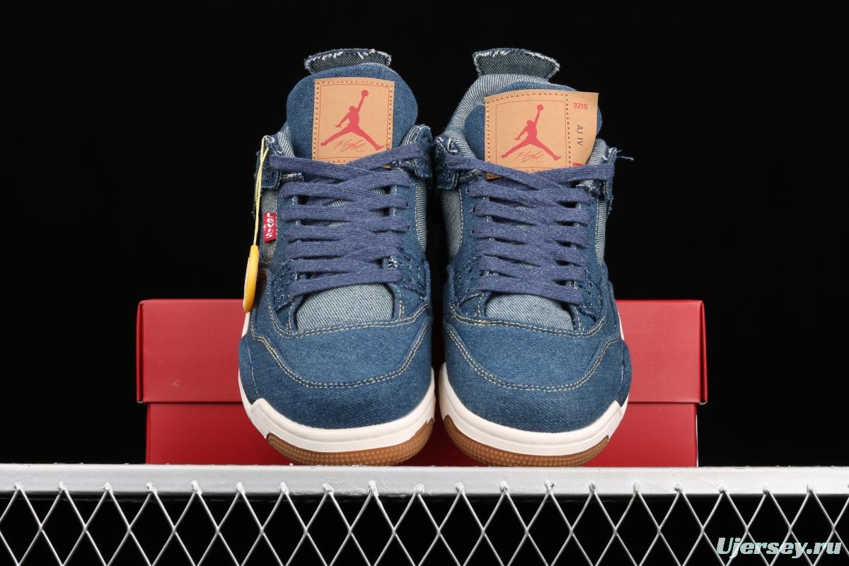 Levi's x Air Jordan 4 Denim Reeves co-signed cowboy blue AO2571-401